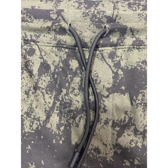 WXYZ Mfg Co | Men XL Black/Green Tie-Dye Fleece Drawstring Shorts Goth Punk - Picture 3 of 6